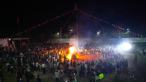 ĐỘC ĐÁO LỄ HỘI XÒE CHIÊNG DÂN TỘC THÁI THÔN PHIÊN PHÁT, XÃ TÂN UYÊN