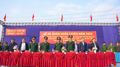 Ban Chỉ huy phòng thủ khu vực 3 - Tân Uyên: Lễ ra quân huấn luyện năm 2026