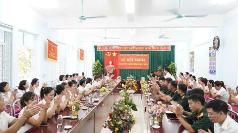 Lễ ký kết hợp tác giữa Ban Chỉ huy Phòng thủ khu vực 3 - Tân Uyên và Trường Tiểu học số 1 Tân Uyên