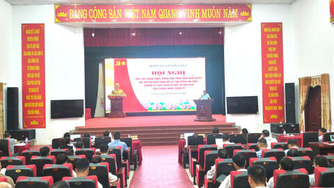 Đảng ủy xã Tân Uyên tổ chức Hội nghị học tập, quán triệt, triển khai thực hiện Nghị quyết Đại hội Đại biểu Đảng bộ xã lần thứ I, nhiệm kỳ 2025 - 2030