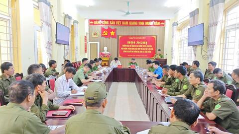 Công an xã Tân Uyên tổ chức Hội nghị triển khai cao điểm tuyên truyền, vận động toàn dân giao nộp vũ khí vật liệu nổ, công cụ hỗ trợ trên địa bàn xã