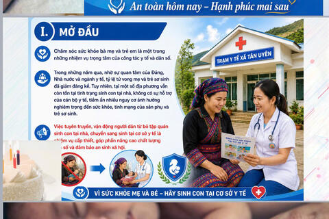 Tài liệu tuyên truyền không sinh con tại nhà - sinh con an toàn tại cơ sở Y tế