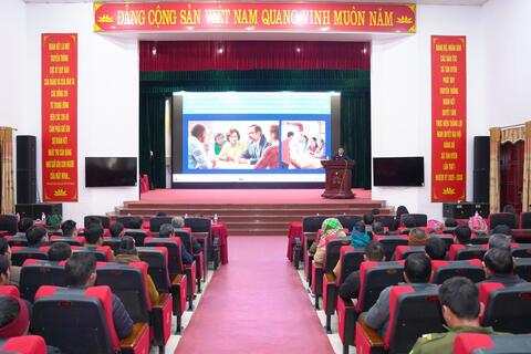 Xã Tân Uyên: Hội nghị truyền thông thực hiện dự án phát triển dân tộc thiểu số Ban quản lý Chương trình phát triển dân tộc thiểu số dự án Kết nối giao thông các tỉnh miền núi phía Bắc do ADB và Chính phủ Úc tài trợ