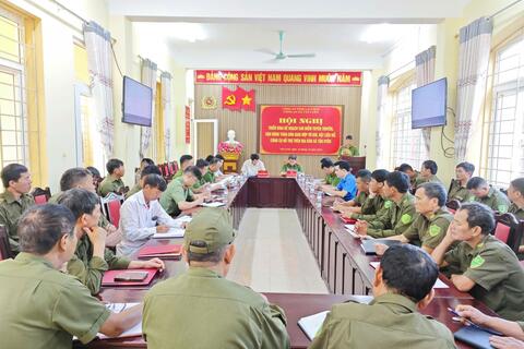 Công an xã Tân Uyên tổ chức Hội nghị triển khai cao điểm tuyên truyền, vận động toàn dân giao nộp vũ khí vật liệu nổ, công cụ hỗ trợ trên địa bàn xã