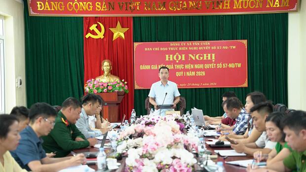 Xã Tân Uyên: Hội nghị đánh giá kết quả thực hiện Nghị quyết 57 – NQ/TW quý I, năm 2026