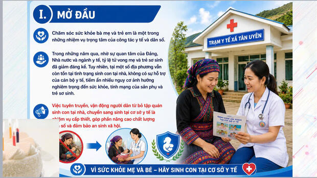 Tài liệu tuyên truyền không sinh con tại nhà - sinh con an toàn tại cơ sở Y tế